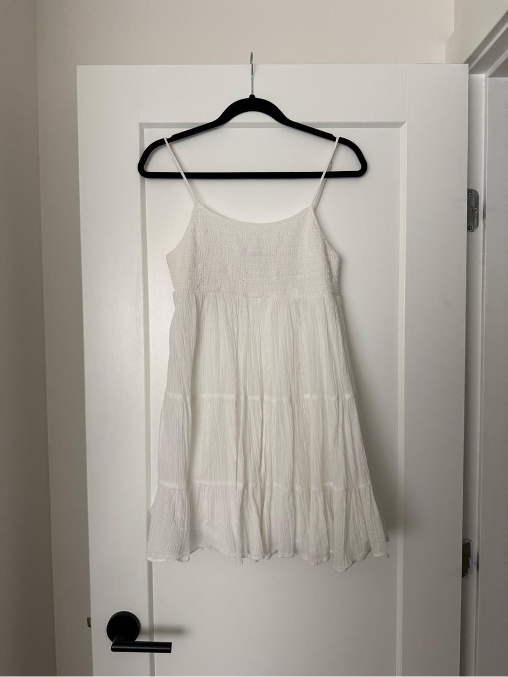 Zara White Tiered Smocked Sundress